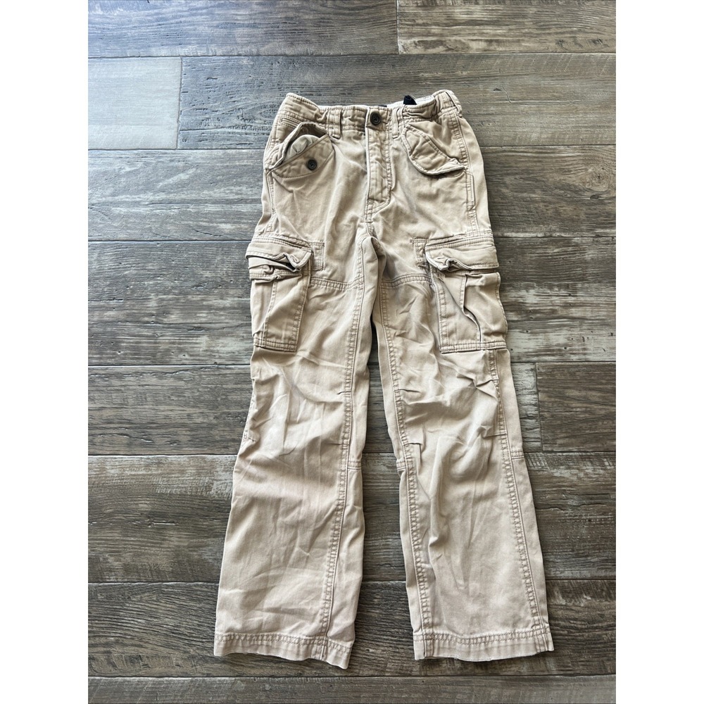 VINTAGE Gap Pants Youth Boy Slim Size 8 Cargo Utility Baggy Kahki Y2K
